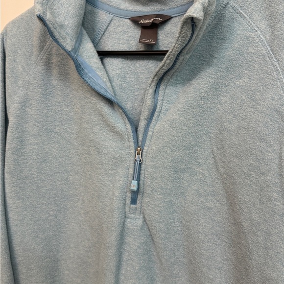 Eddie Bauer Women's Light Blue 1/4 Zip Neck Sweater Fleece Size XL - Picture 3 of 5